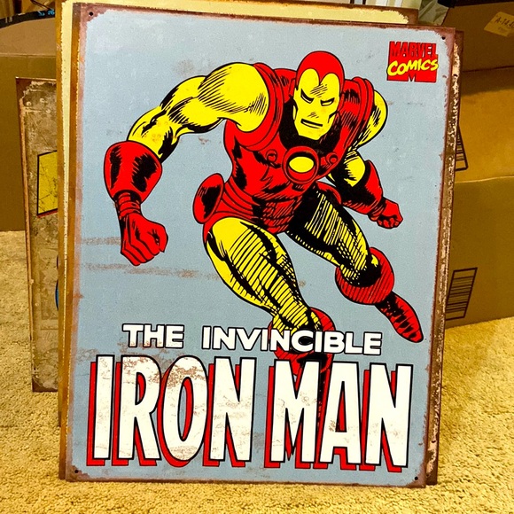 Marvel Wall Decor Marvel Comics The Invincible Iron Man Retro Tin